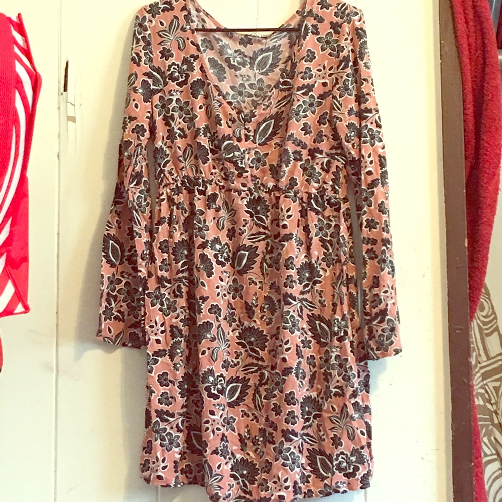 Floral Maxi Knee- length V-cut dress